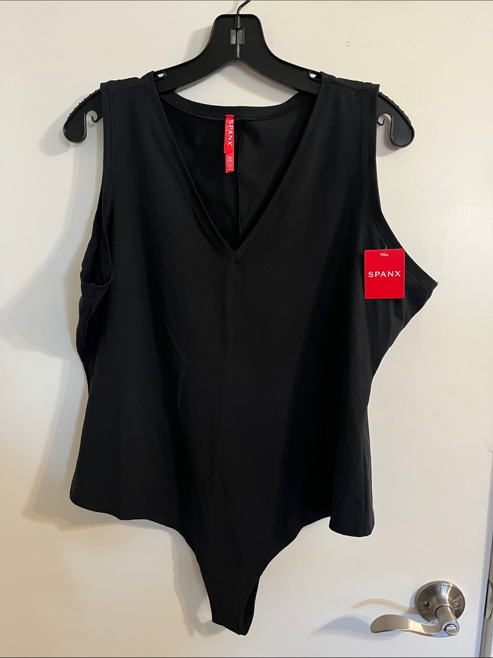 SPANX Black V-Neck Sleeveless Bodysuit